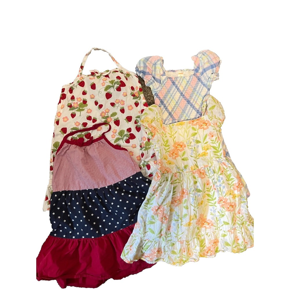 Girls Clothing Lot 4 Spring Summer Halter Sundress Dresses Gymboree Sizes 6-7